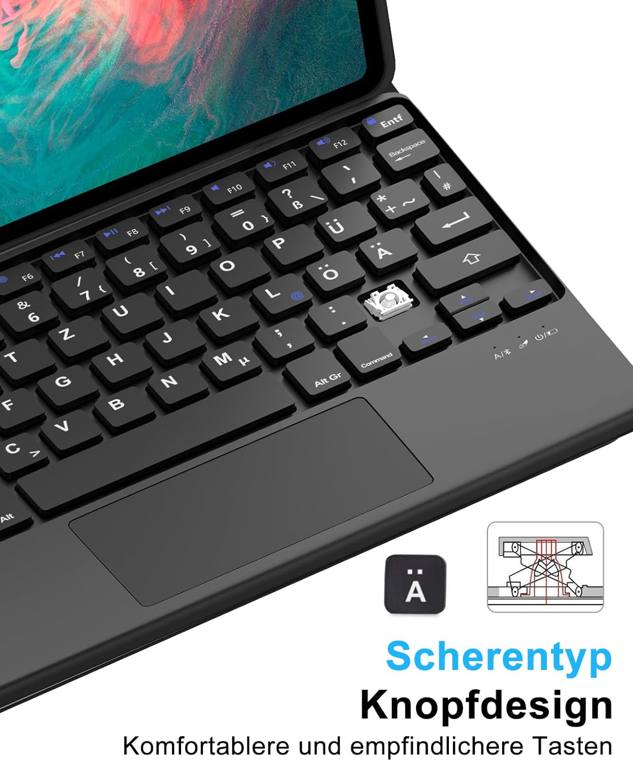 Custodia per Ipad Pro 11 Con Tastiera 2022 – Ipad Air 5 2022 Con Trackpad Tastiera, Tastiera Magnetica Rimovibile, per Ipad Pro 11 4/3/2/1, Ipad Air 5/Air 4 2020, Nero
