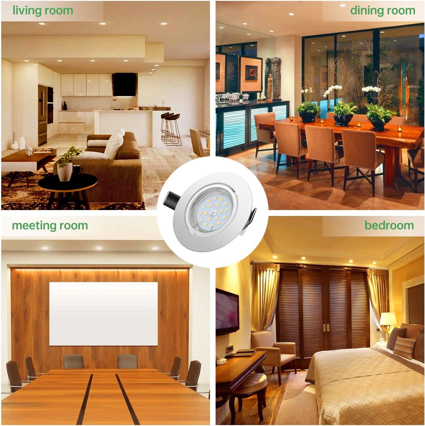 Faretti LED Da Incasso per Cartongesso,5 W Equivalenti a 60 W,Luce Bianco Caldo 2700K 600LM Orientabili 120 Gradi AC 220-240V (Set Da 6 2700K Rotonde Bianche)