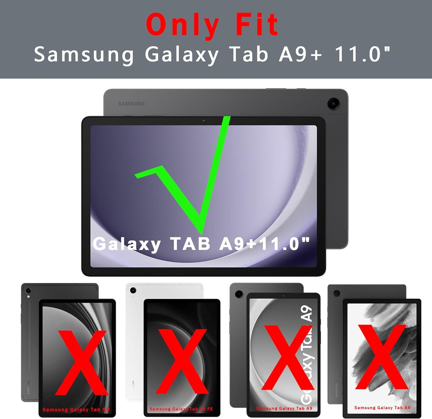 Custodia per Galaxy Tab A9+/A9 plus Da 11", Con Tastiera QWERTZ: Illuminazione a 3 Zone, Tastiera Con Trackpad, Tastiera Con Supporto per Samsung Galaxy Tab A9+ 2023 (SM-X210/X215/X216B)