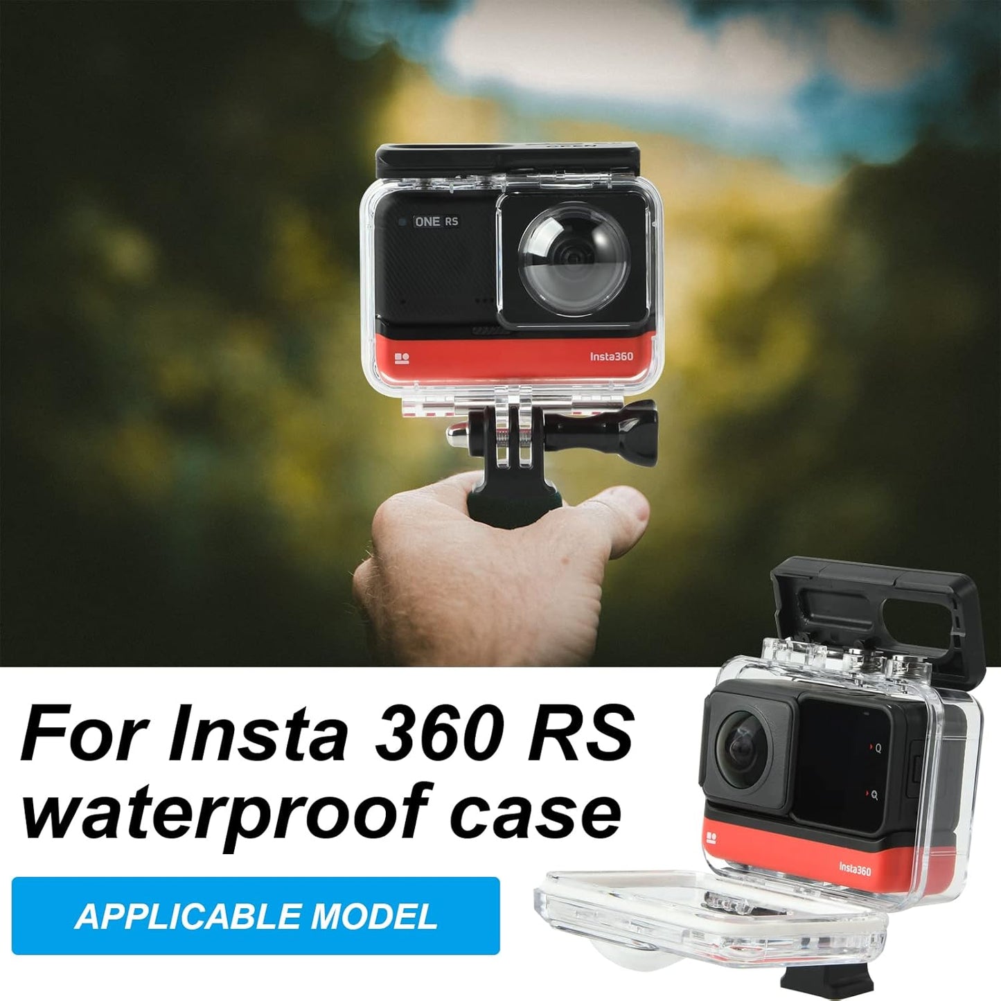 Custodia Impermeabile per Insta360 ONE RS Twin Edition, Guscio Protettivo Subacqueo 30 M Con Accessori per Staffa