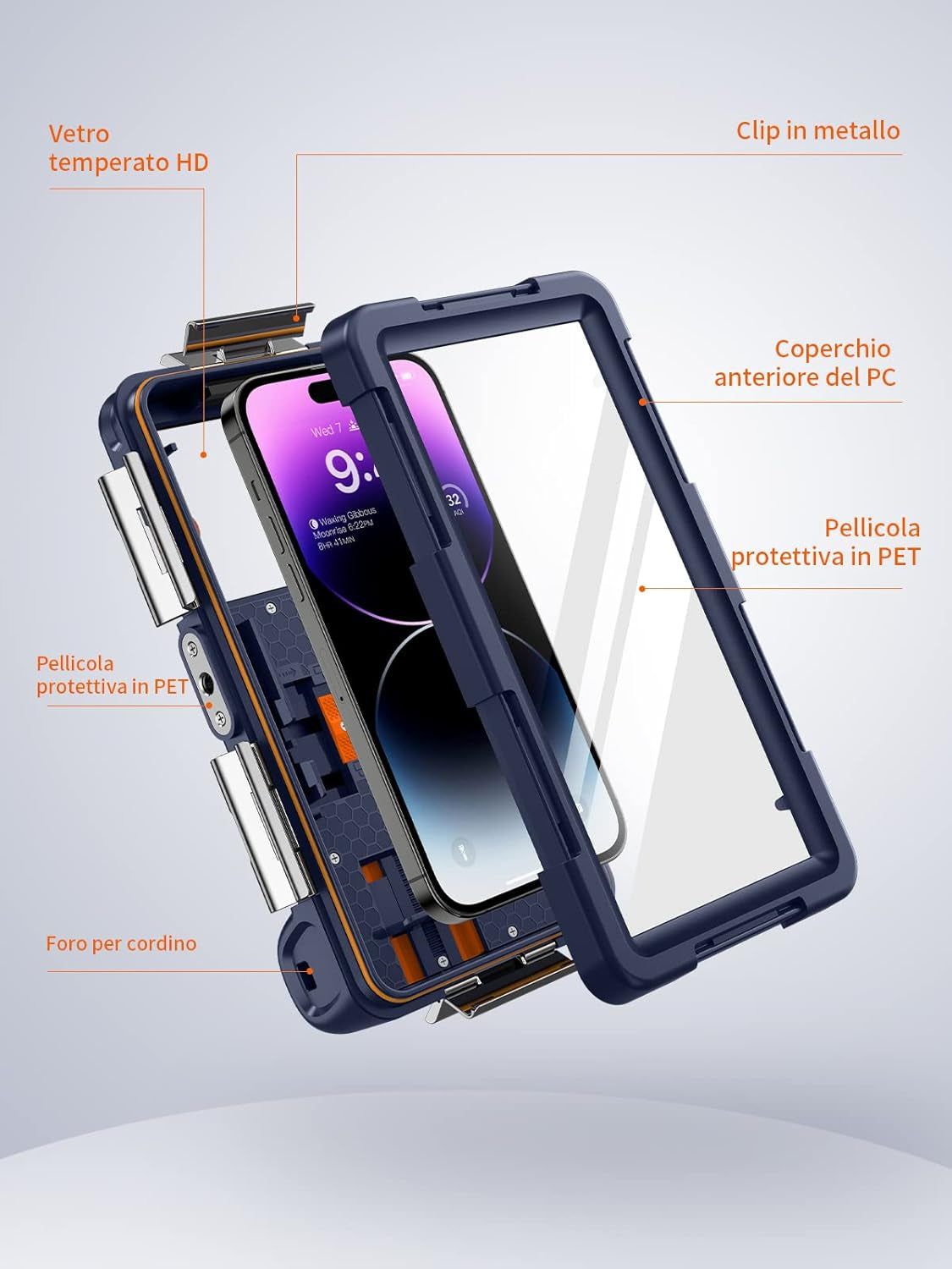 Custodia Impermeabile Subacquea Professionale IP68 15M per Iphone Samsung Huawei Xiaomi,Compatibile Con Telefoni Fino a 6,9 Pollici,Adatto per Immersioni Snorkeling Surf