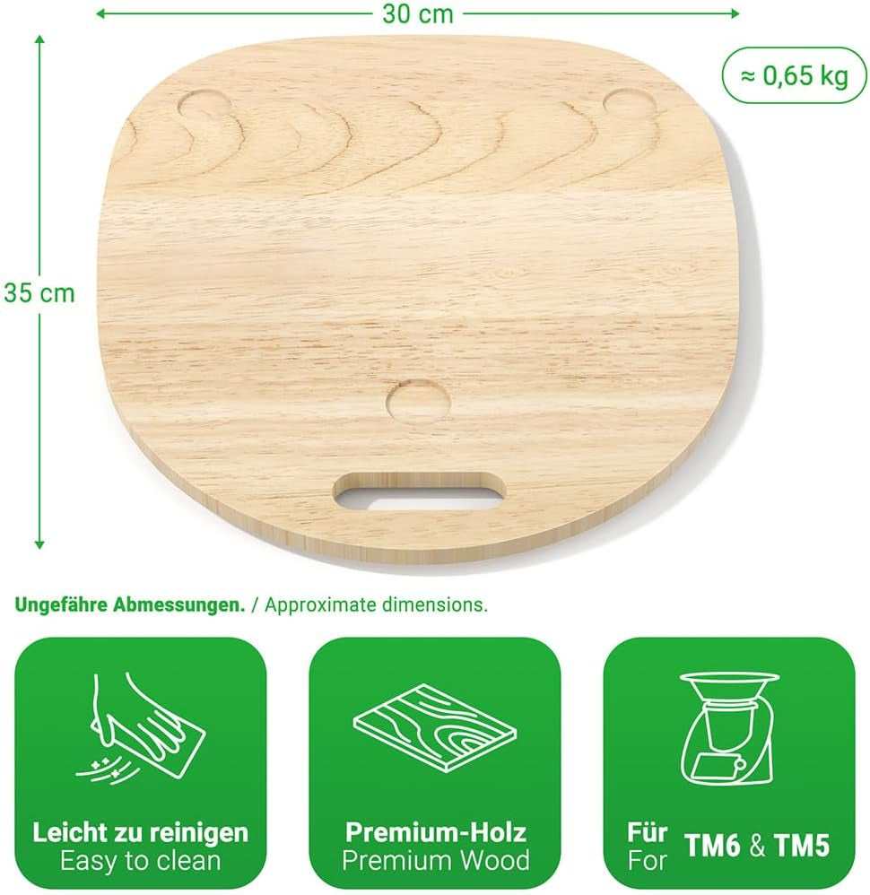 Tavola Scorrevole per Bimby TM6 TM5 in Legno, Vassoio Scorrevole per Thermomix, Facile Da Spostare