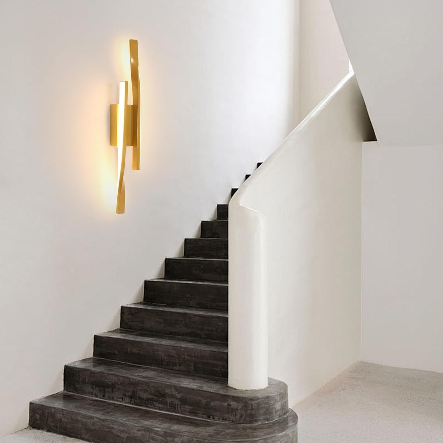 Applique Da Parete Interno, 16W 1800Lm Lampada Da Parete LED Moderno, Creativo Lampada a Muro Luce in Acrilico per Soggiorno, Camera Da Letto, Scala, Corridoi, Bianco Caldo 3000K, Oro