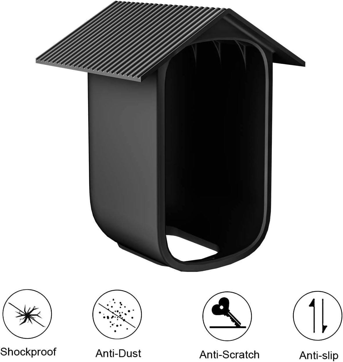 Custodia in Silicone Resistente Alle Intemperie per Eufycam 2C / 2C Pro, 2 Pezzi per Telecamera Di Sorveglianza Domestica, in Silicone Impermeabile, Colore: Nero