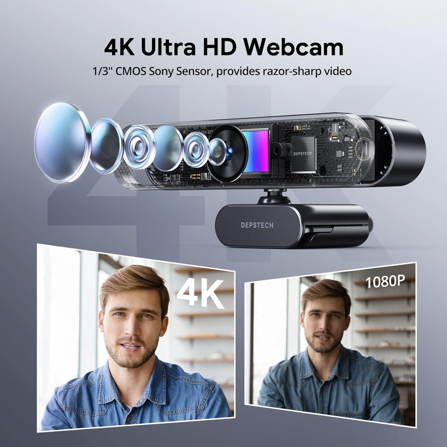 DW50 Pro Webcam 4K Con Microfono per PC