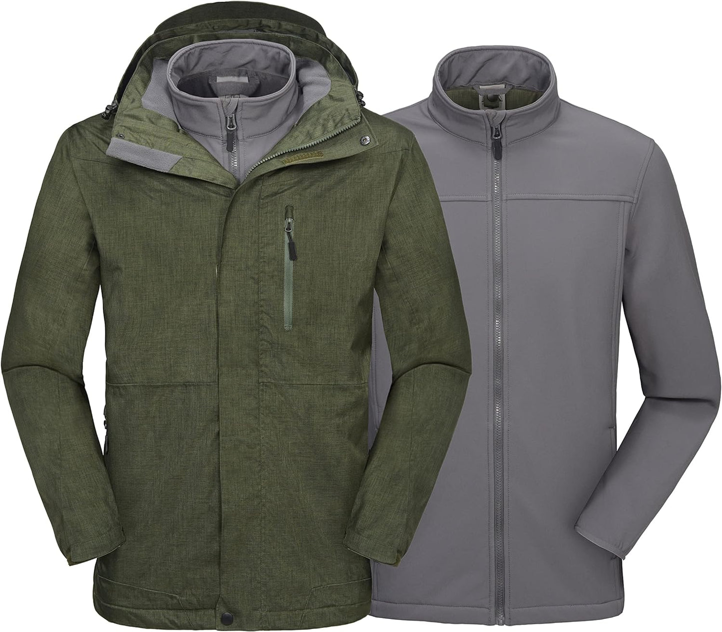 Giacca Da Sci Da Uomo 3 in 1, Impermeabile, per Neve, Pioggia, Invernale, Con Interno in Softshell Termico