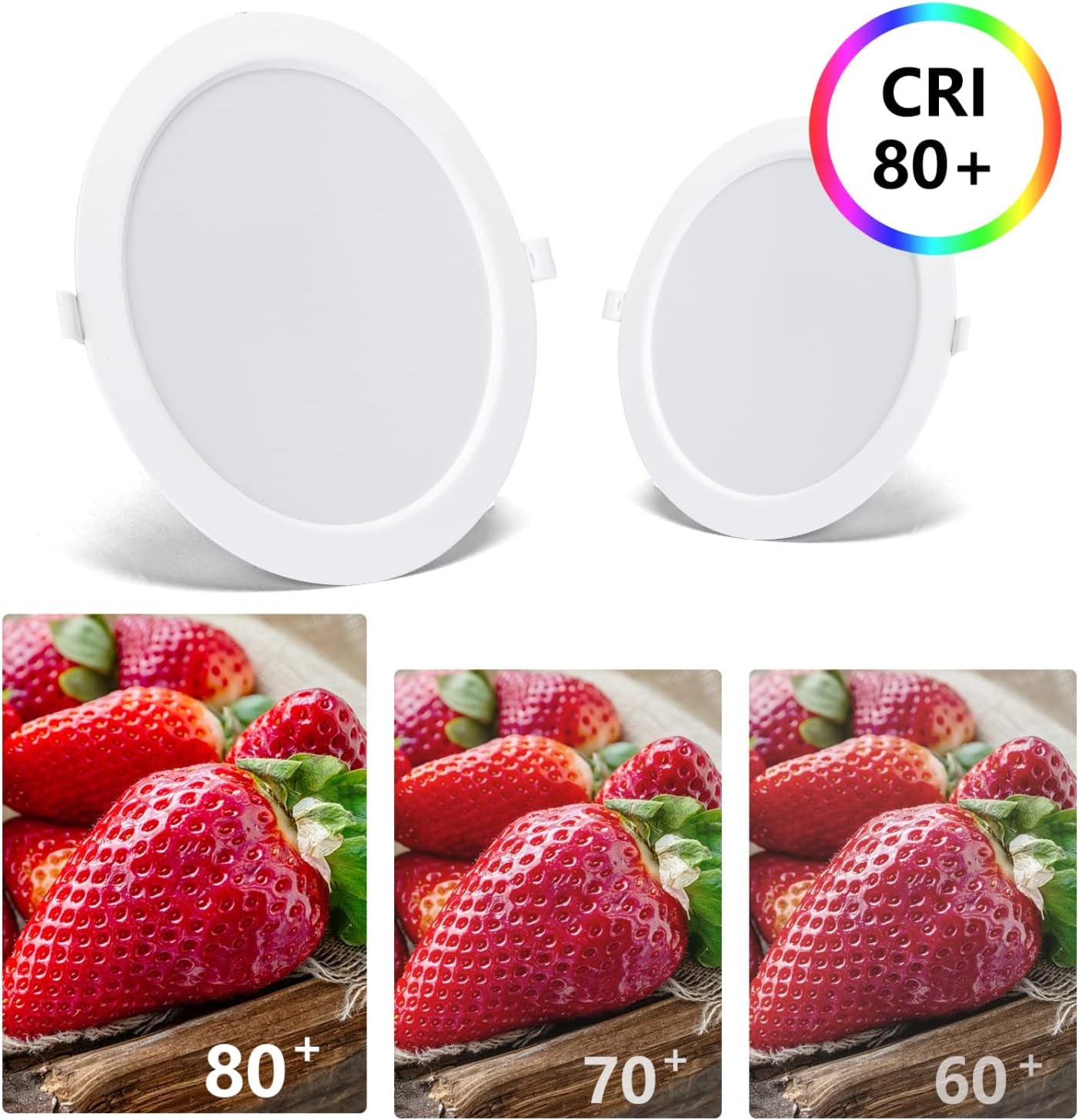 Downlight Da Incasso a LED, 18W Equivalente a 175W, Daylight 4000K, Faretti LED, Oblò a LED, Ф190-200Mm, Confezione Da 2