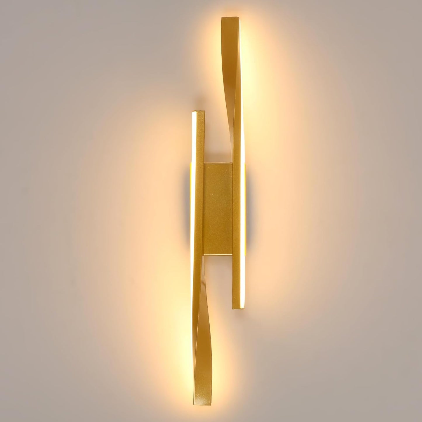 Applique Da Parete Interno, 16W 1800Lm Lampada Da Parete LED Moderno, Creativo Lampada a Muro Luce in Acrilico per Soggiorno, Camera Da Letto, Scala, Corridoi, Bianco Caldo 3000K, Oro