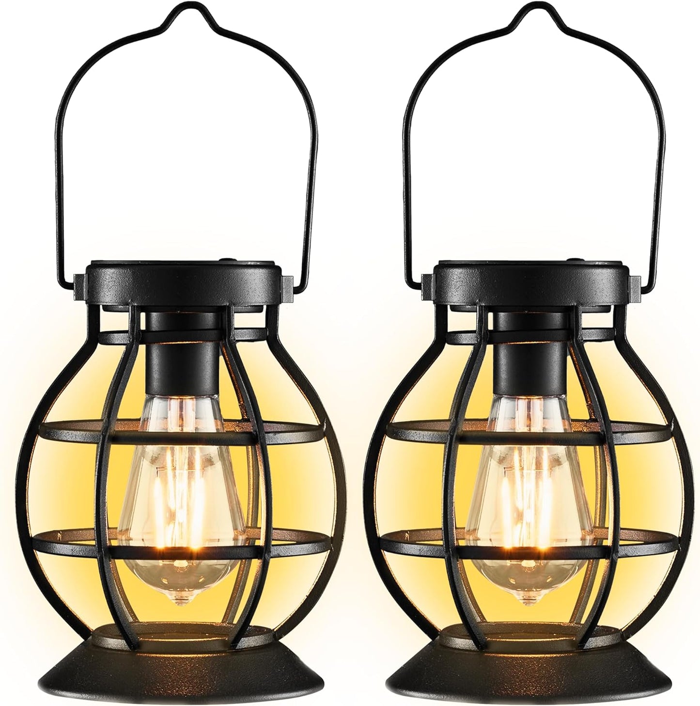 Lanterne Solari Da Esterno, 2 Pezzi Lampada Solare Da Giardino in Metallo IP44 Impermeabile Lampada Da Esterno per Da Esterno Giardino Natale Feste Camera Da Letto Decorazioni