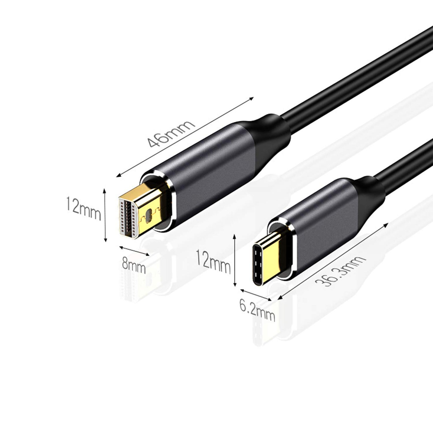 Cavo Da USB Type-C Maschio a Mini Displayport, Cavo Di Conversione Video Da USB C a Mini DP 4K@60Hz Supporto Modalità Specchio Ed Estendo Dello Schermo, 1,8 M, Non-Bidirezionale
