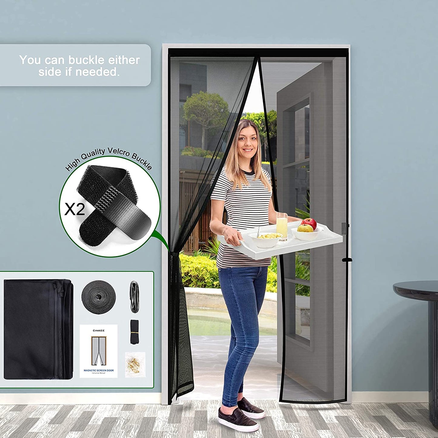AGGIORNAMENTO Zanzariera Magnetica per Porta 140 X 240 CM - Rete Fine, Tenda Zanzariera Porta Con Totalmente Calamita, Si Chiude Da Sola per Balcone, Installazione Facile (Nero)