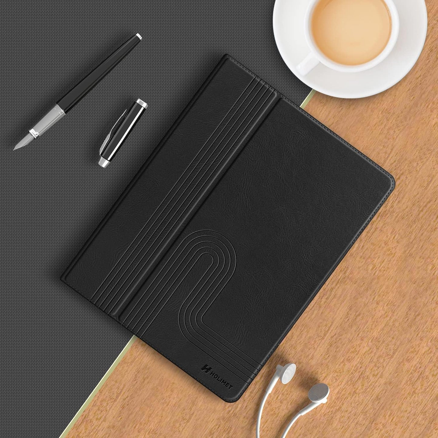 HOLIMET Custodia per Ipad Pro 12.9 2022 6 Generazione, 2022/2021/2020/2018 (6A/5A/4A/3A Gen) Ultra Smart Cover Con Pencil Holder per Pencil 2, Auto Svegliati/Sonno Case per Ipad Pro 12.9 Pollici, Nero