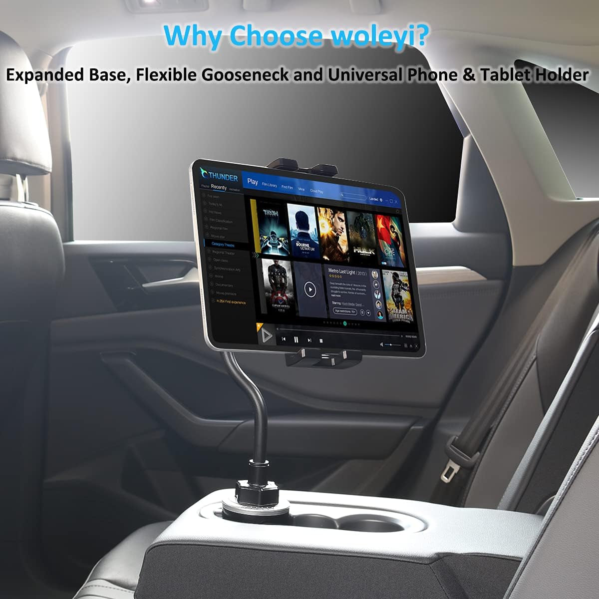 Collo Oca Supporto Tablet Auto Portabicchieri, Universale Porta Tablet Tazza Da Camion, Tapis Roulant, Bici Spinning, per Ipad Pro 12.9 Air Mini, Galaxy Tabs, Iphone 4-13" Cellulare E Tablet