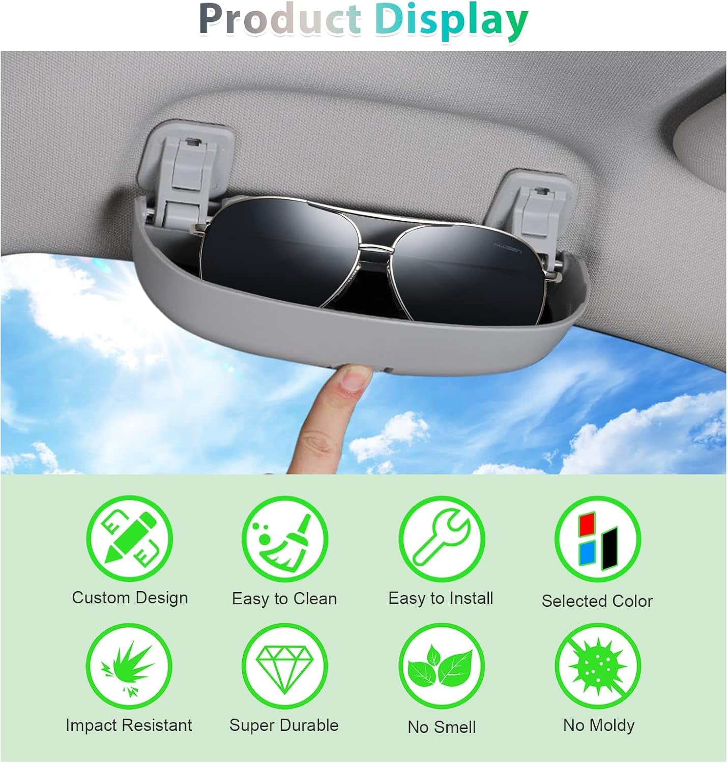 Fo-Rd Focus MK4 ST Line 2018-2024 2025 Porta Occhiali Da Sole per Auto, Focus 2023 Organizer, Compatibile Con Accessori Ford Focus MK4 (Grigio)
