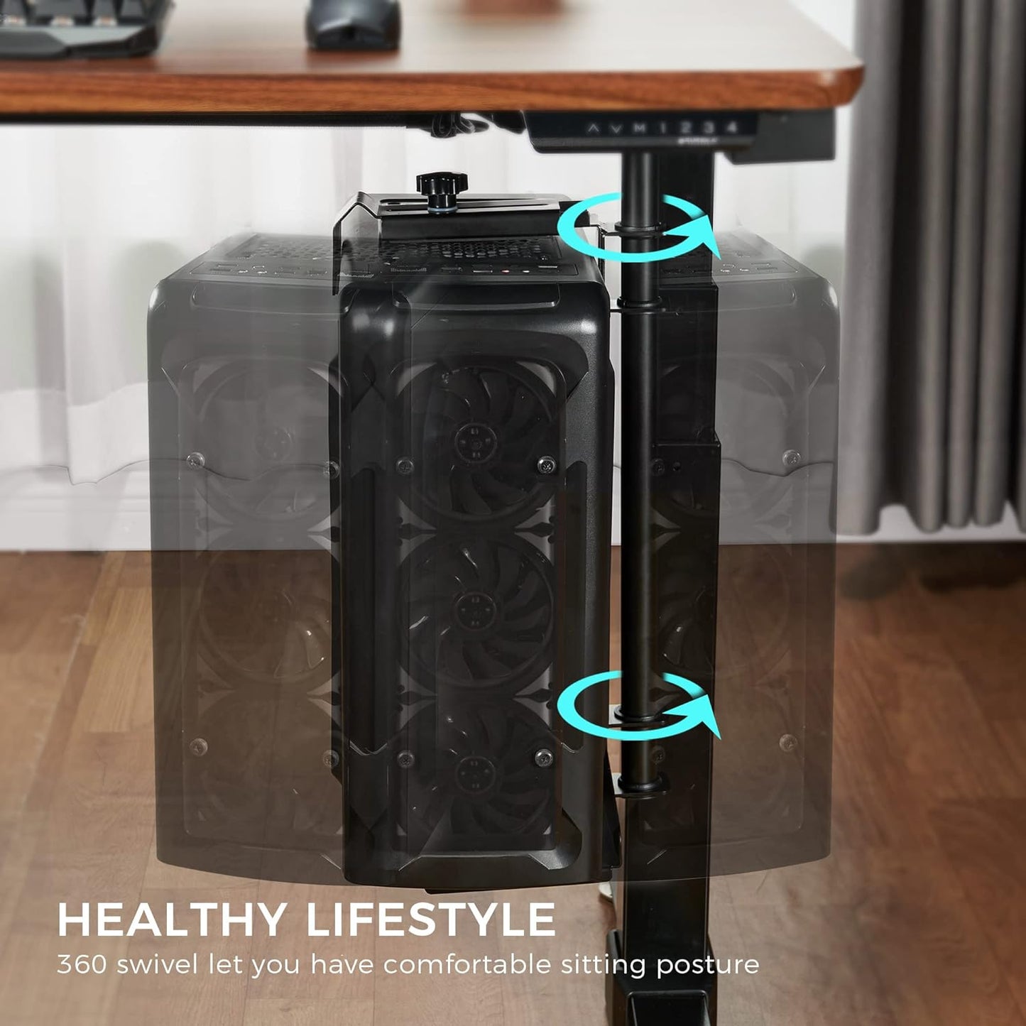 Supporto CPU Sotto Supporto Da Scrivania, Computer Tower Holder 360 ° Girevole Altezza E Larghezza Regolabile, Si Adatta Alla Maggior Parte Dei Casi Di Computer, Nero