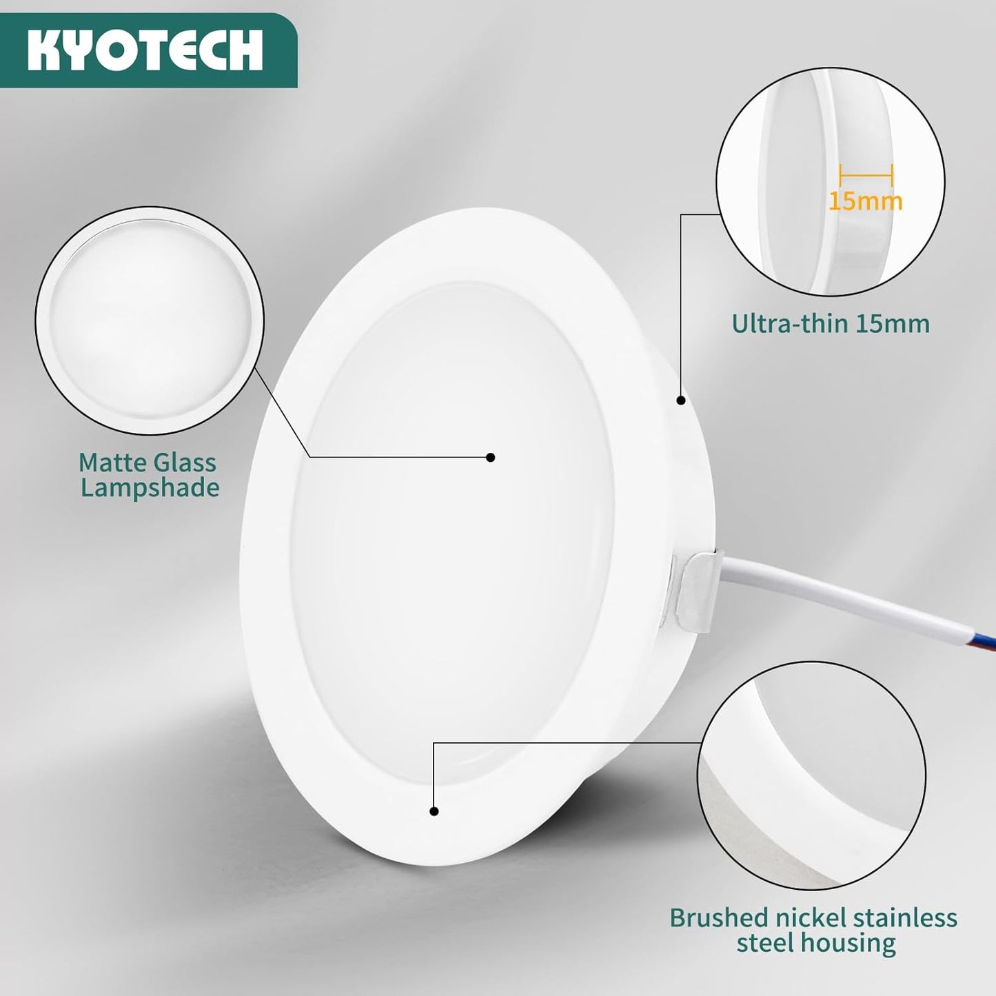 Faretti LED Da Incasso per Mobili, 230V 3,5W G4 3000K 300LM, Cavo Di Collegamento Da 15 Cm, Faretto Da Incasso, Metalloacciaio Inossidabile, Al Posto Delle Lampade Ad Alogene, Bianco Set Di 6