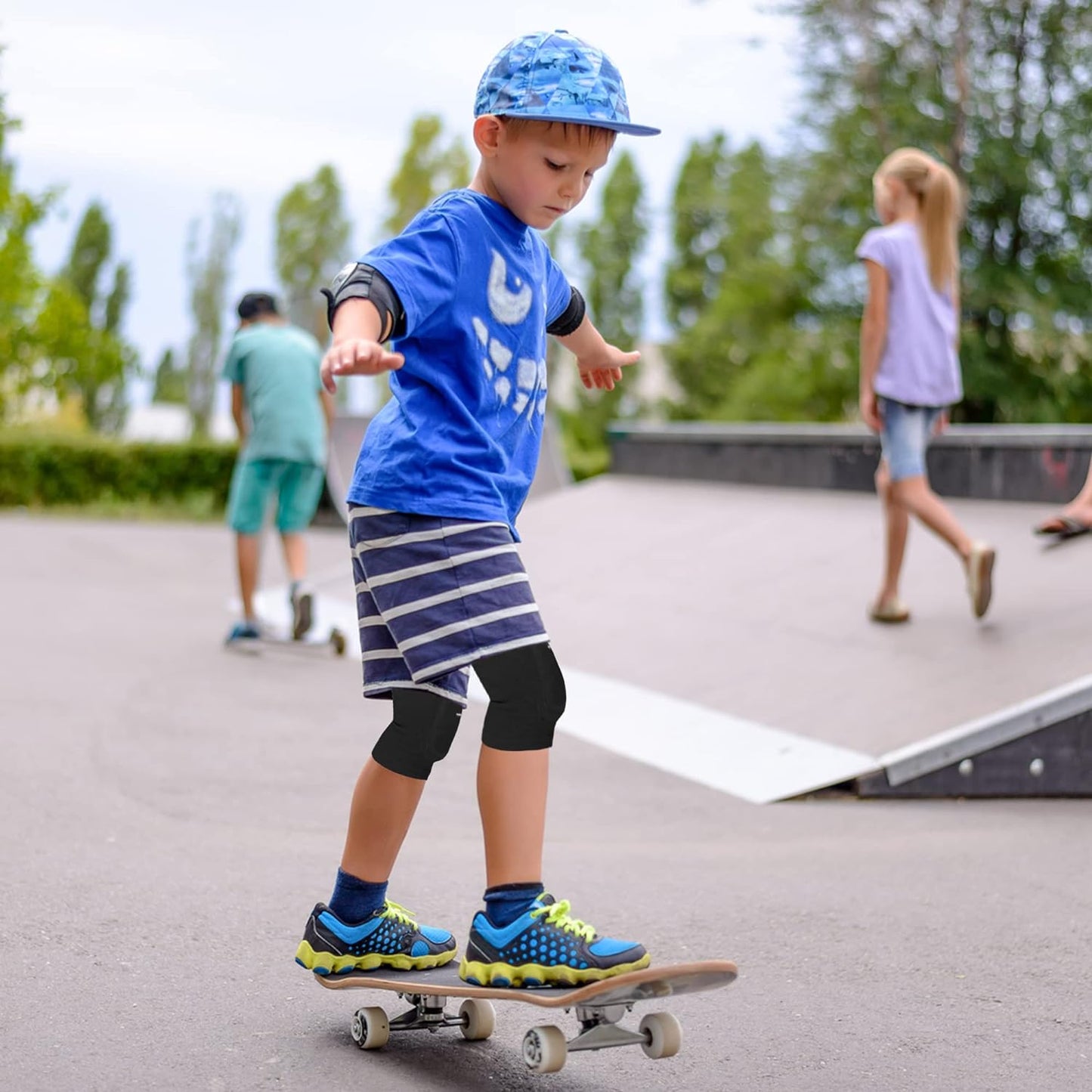 Ginocchiera Pallavolo Bambina,Ginocchiere Danza Ragazza,Morbido Protezione Del Ginocchio per Running Calcio Basket Bici Scooter Ginnastica Ritmica,Nero
