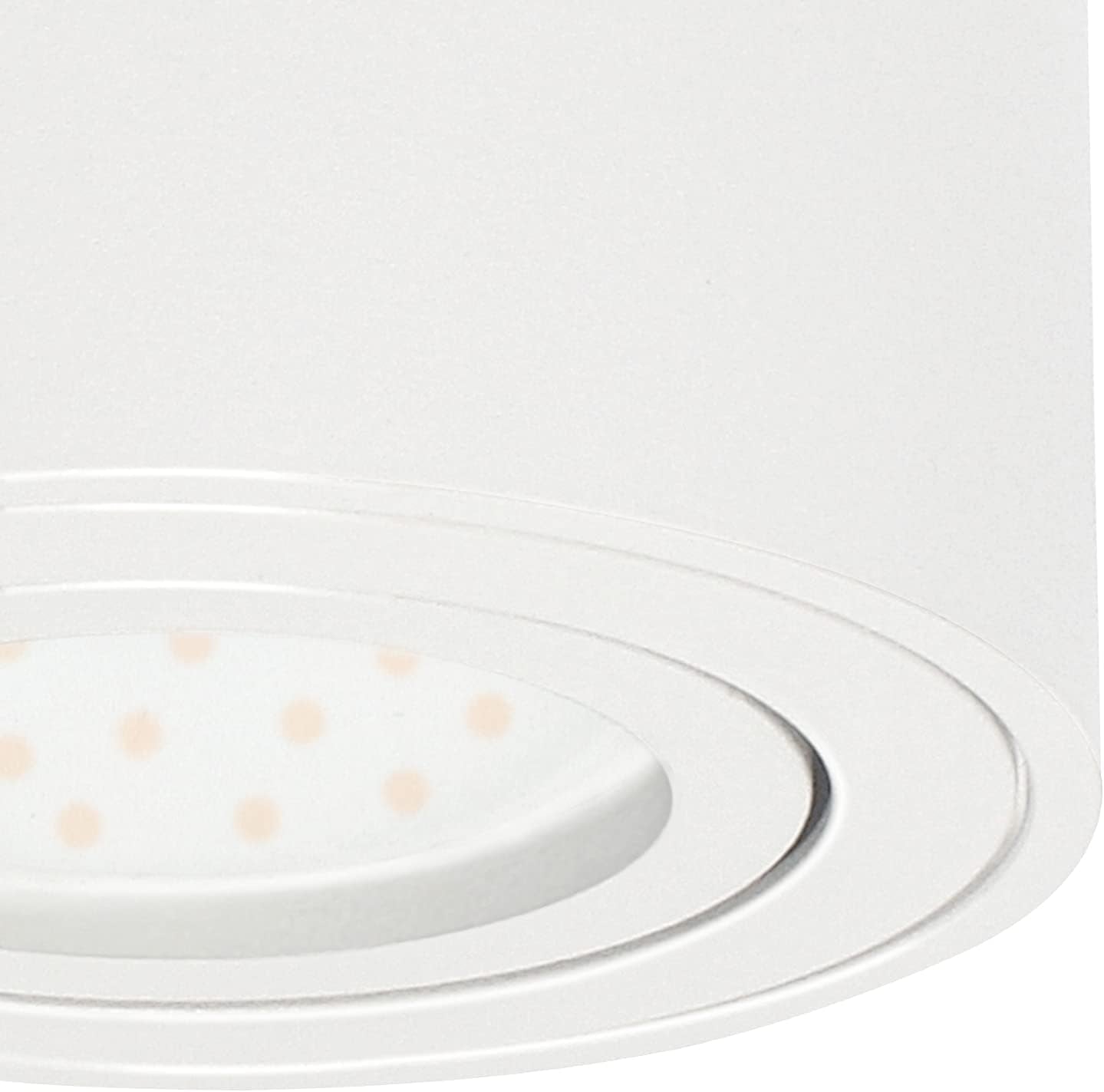 Faretti LED Soffitto Bianco, Orientabile, Ø80X50Mm, Telaio in Alluminio, Plafoniera Con Modulo LED Da 5W 230V, Rotondo