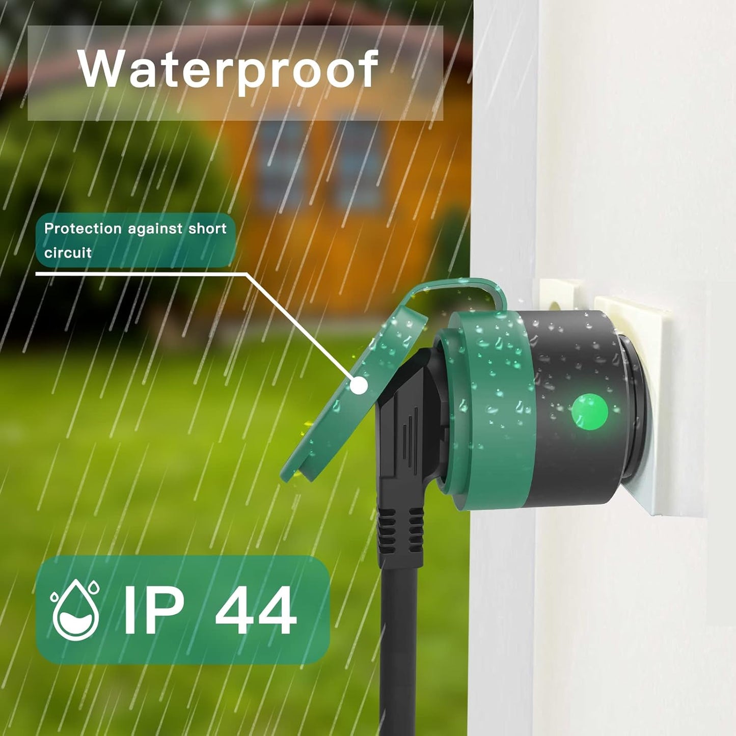 Presa Corrente Da Esterno, Presa Di Corrente Wifi Intelligente Controllo Vocale E Orologio Con Timer, Adatta per Giardino, Terrazza, Balcone, Funziona Alexa/Google Home, IP44 Waterproof,1 Confezione