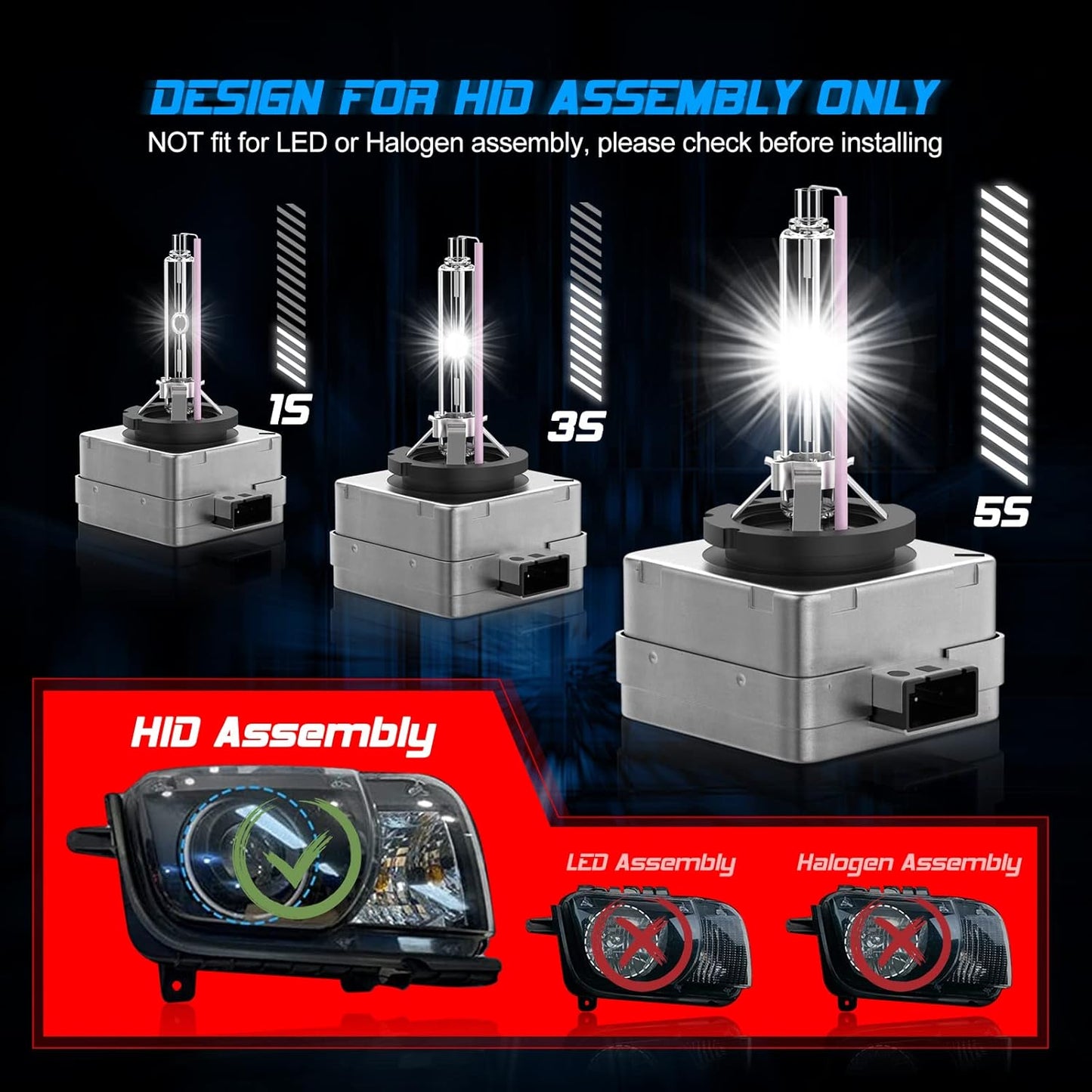 D1S HID Lampadina, Auto Lampada Di Ricambio 12V 35W 10000K, 2 Lampadina