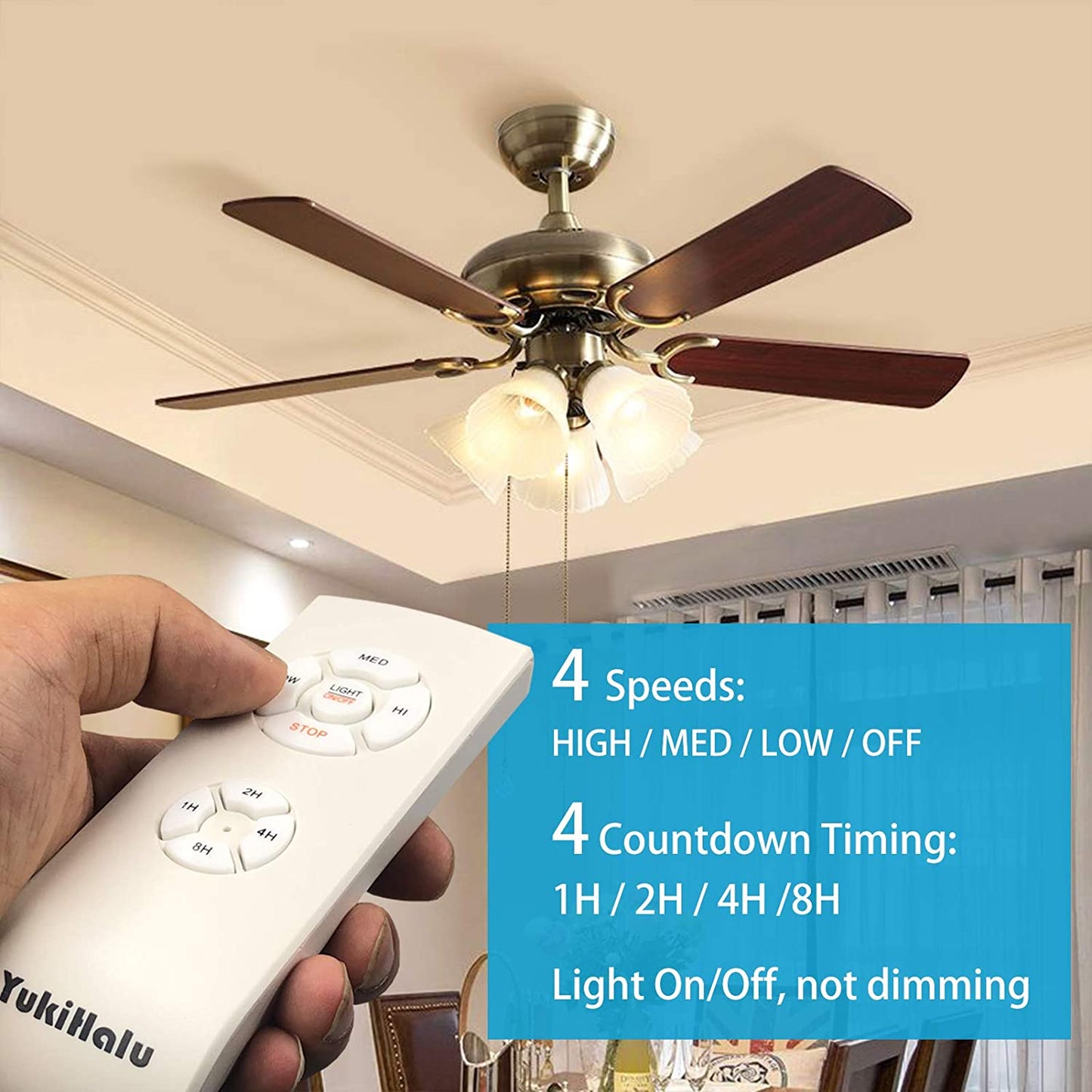 - Kit Di Telecomando Universale per Ventilatore Da Soffitto, Super Piccole Dimensioni, Con 3 Impostazioni Di Velocità E Controllo Della Luce, Telecomando Wireless Con Opzione Silenziatore