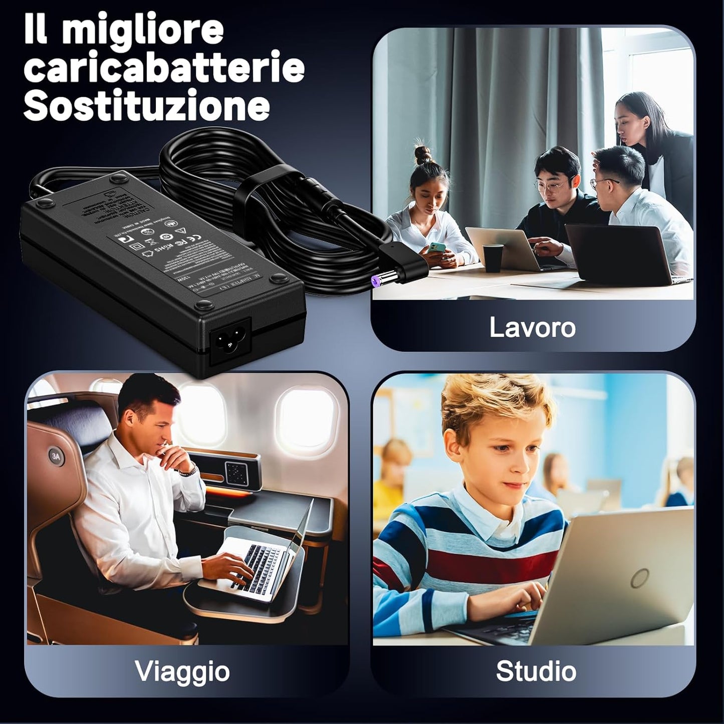 Alimentatore Di Rete per Computer Portatile, 135 W, 19 V, 7,1 A