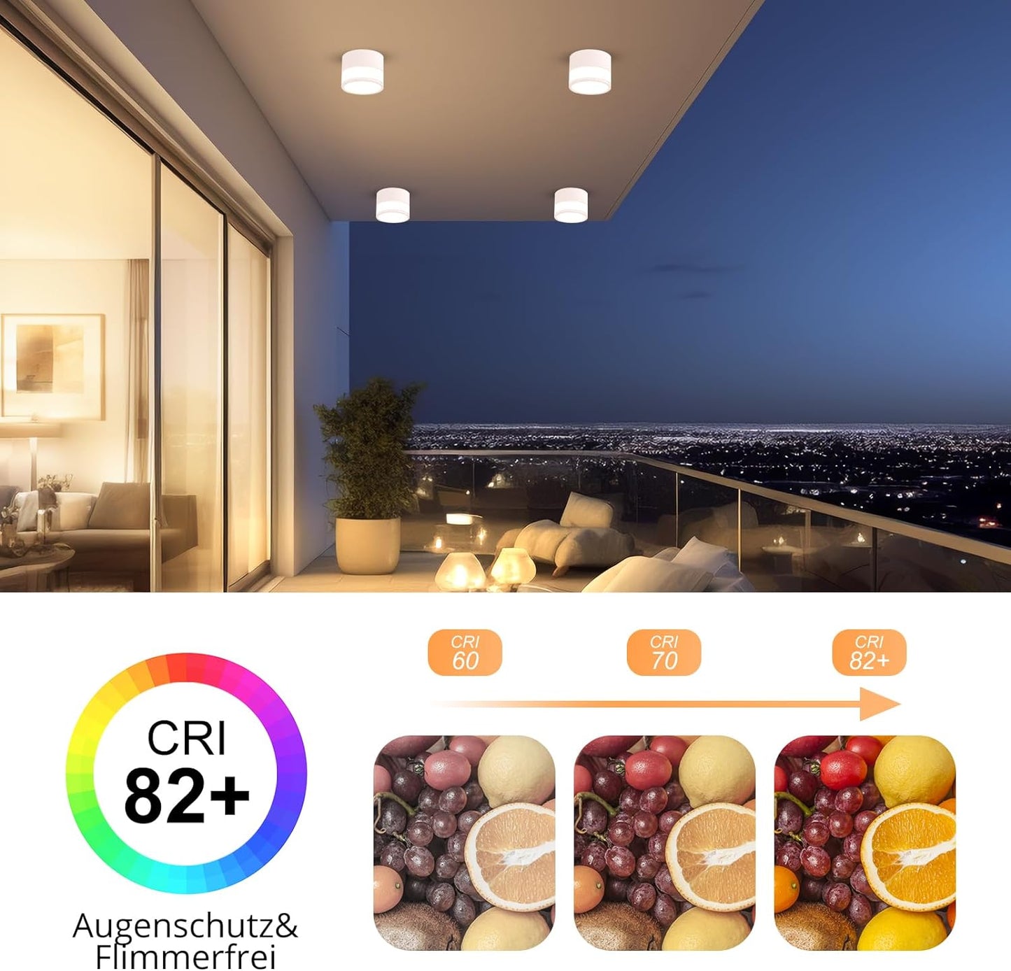 Faretti LED Da Soffitto 12W IP65 Faretto Lampadario 3000K Faretto Plafoniera Ø10Cm Bianco Caldo Faretti Da Soffitto Bianco Spot Alluminio per Bagno Soggiorno Cucina Corridoio
