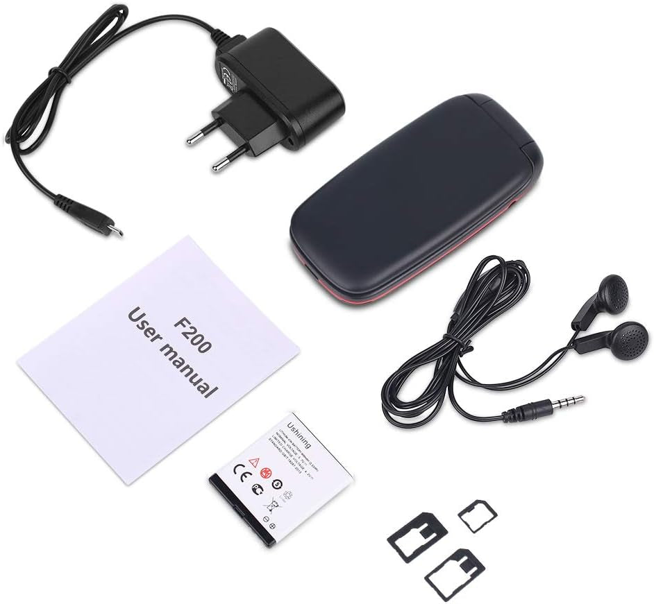 Telefono Cellulare per Anziani GSM Cellulare per Anziani Con Tasti Grandi Display 1.8" Supporto SIM Doppio, Chiamata Rapida 800Mah Batteria Lungo Standby - Nero