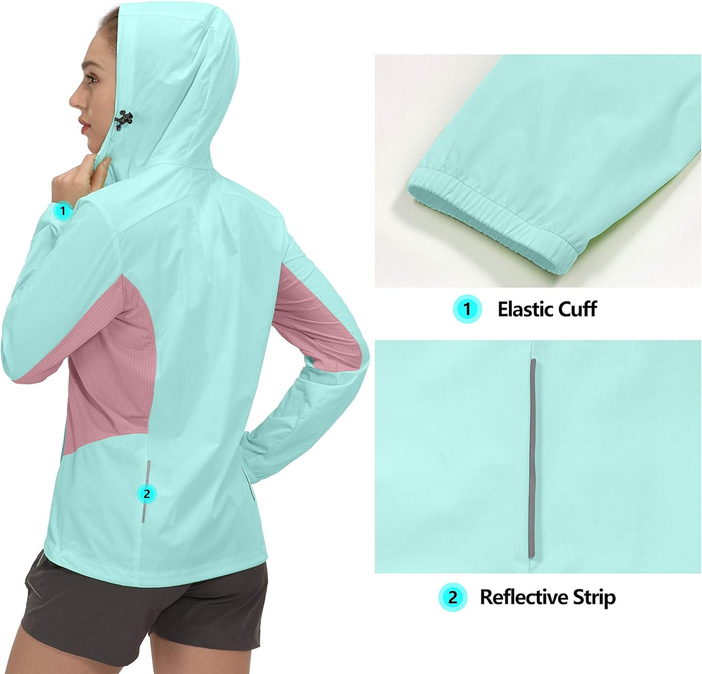 Giacca Leggera Da Donna, per Golf, Corsa, Ciclismo, Traspirante, Con Cappuccio