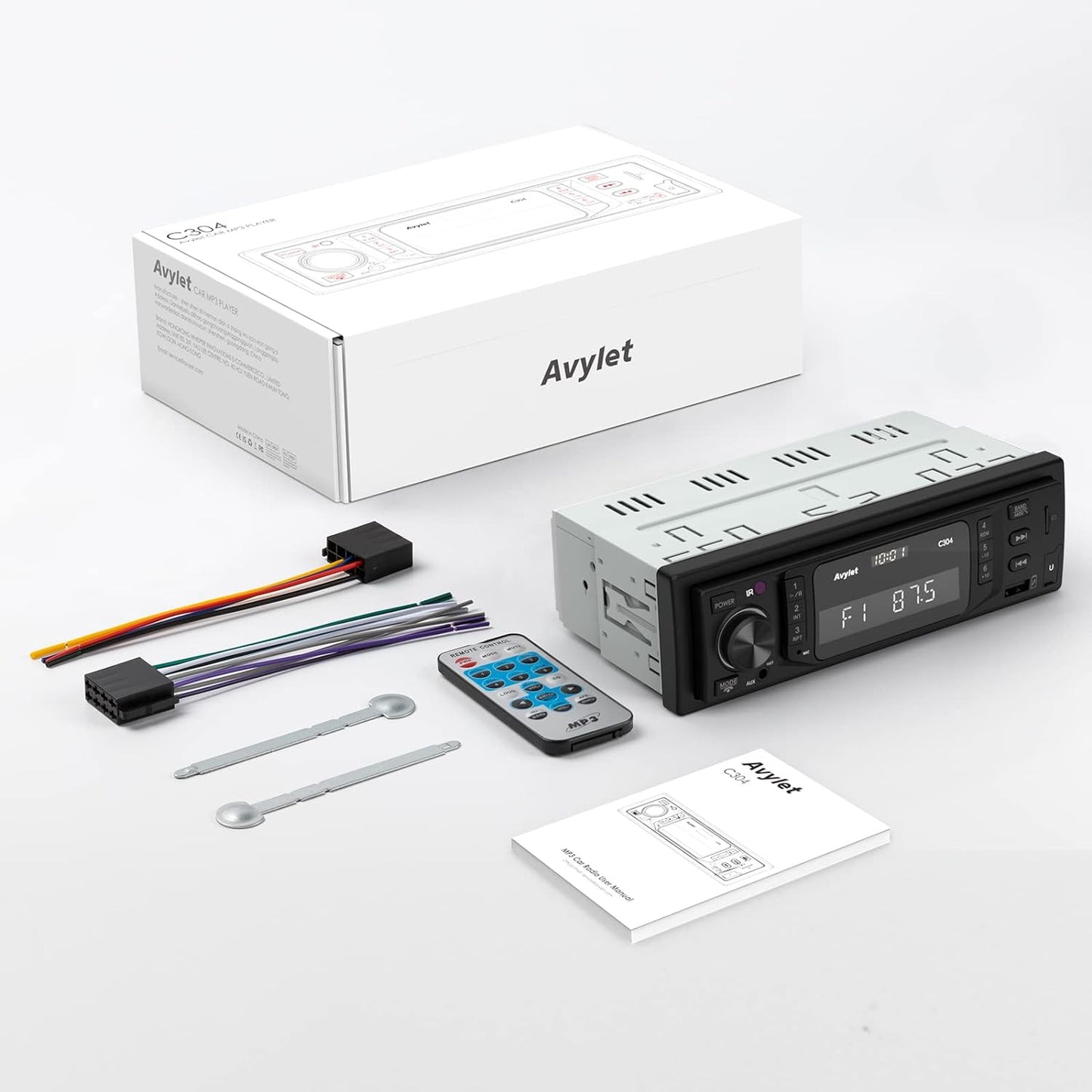 RDS Autoradio Bluetooth Vivavoce, Radio Stereo 1DIN Bluetooth 5.0, 7 Luce Del Pulsante Di Colore, 9-30V, 60WX4 Supporto Fm/Am/Aux/Usb/Sd/Ios/Android/Remote Control, Salva 30 Stazioni