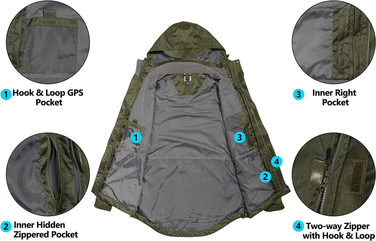Giacca Da Sci Da Uomo 3 in 1, Impermeabile, per Neve, Pioggia, Invernale, Con Interno in Softshell Termico