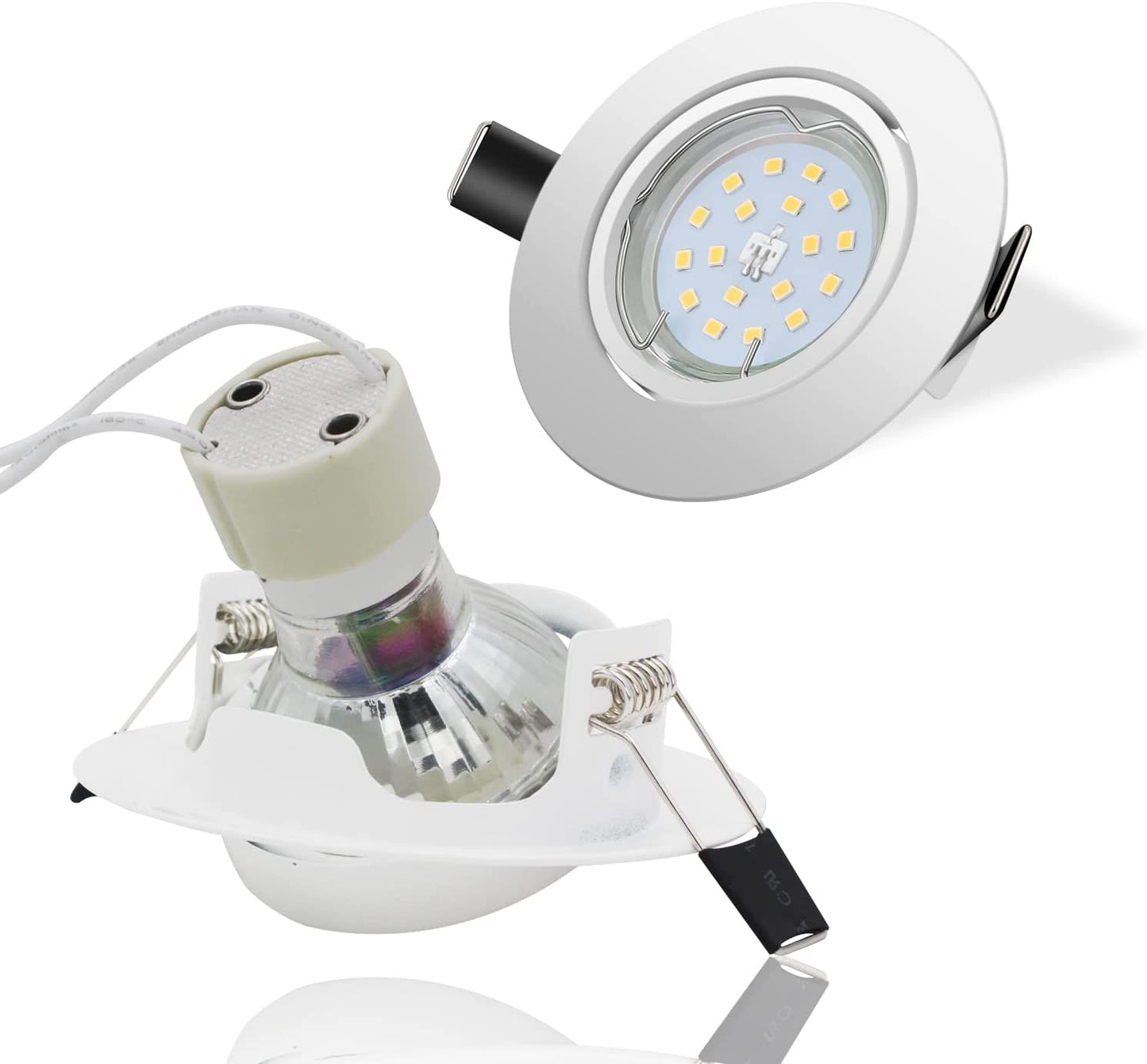 Faretti LED Da Incasso per Cartongesso,5 W Equivalenti a 60 W,Luce Bianco Caldo 2700K 600LM Orientabili 120 Gradi AC 220-240V (Set Da 6 2700K Rotonde Bianche)