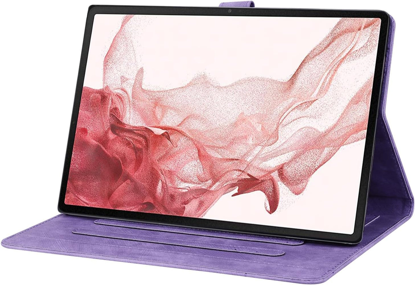 Custodia per Samsung Galaxy Tab S7 FE 12.4 5G/ S8+ plus 5G 2022/ S7+ plus 12.4 Cover in Pelle PU Flip Portafoglio Con Porta Penna Custodia Con Funzione Di Supporto - Viola