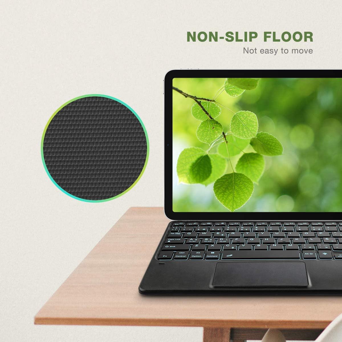 Custodia Con Tastiera Bluetooth Wireless 3.0 QWERTY Spagnolo Con Touchpad - PU Protettiva per 9.0"-10.6" Qualsiasi Ios/Windows/Android Tablet Retroilluminato