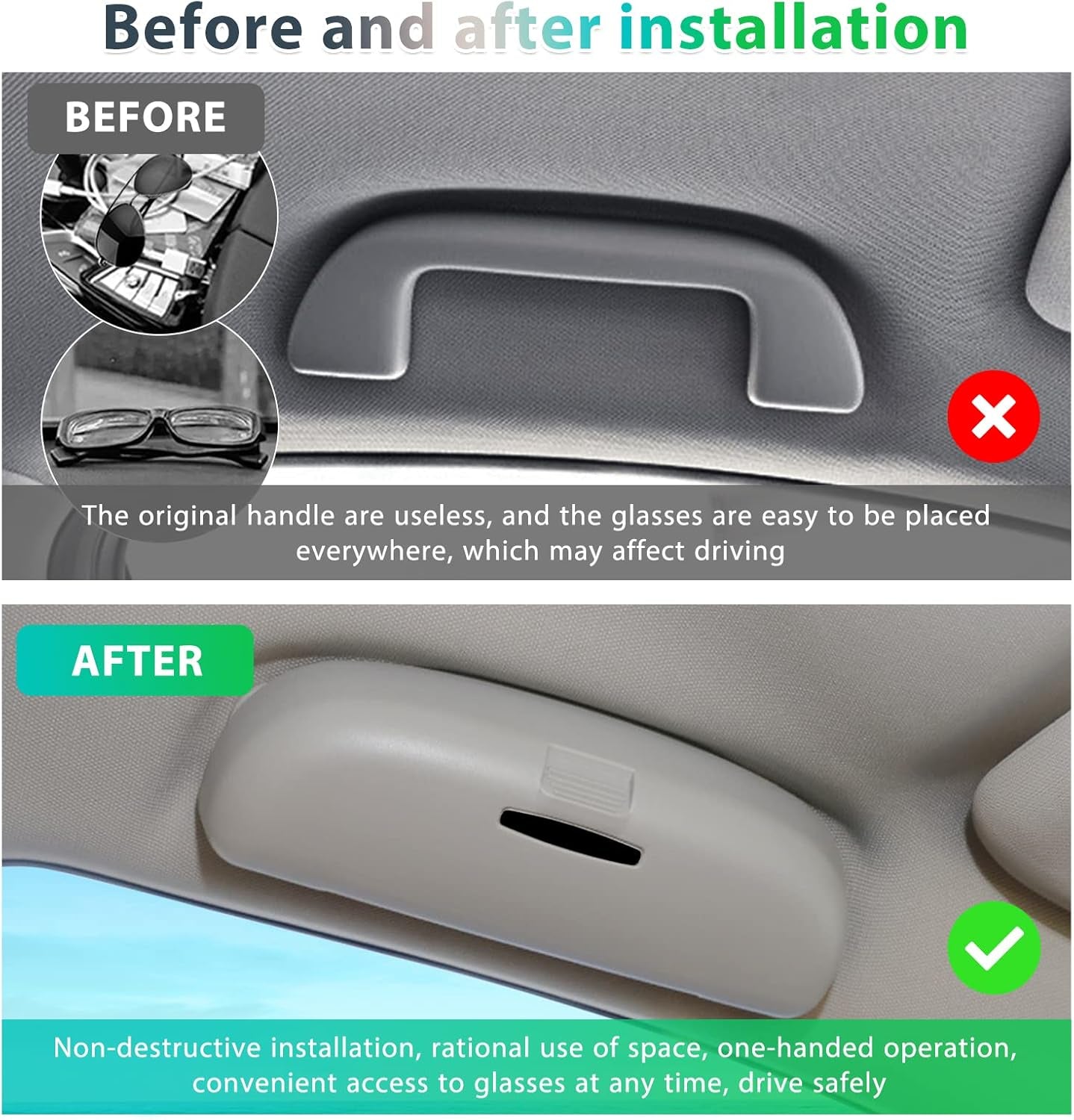Fo-Rd Focus MK4 ST Line 2018-2024 2025 Porta Occhiali Da Sole per Auto, Focus 2023 Organizer, Compatibile Con Accessori Ford Focus MK4 (Grigio)