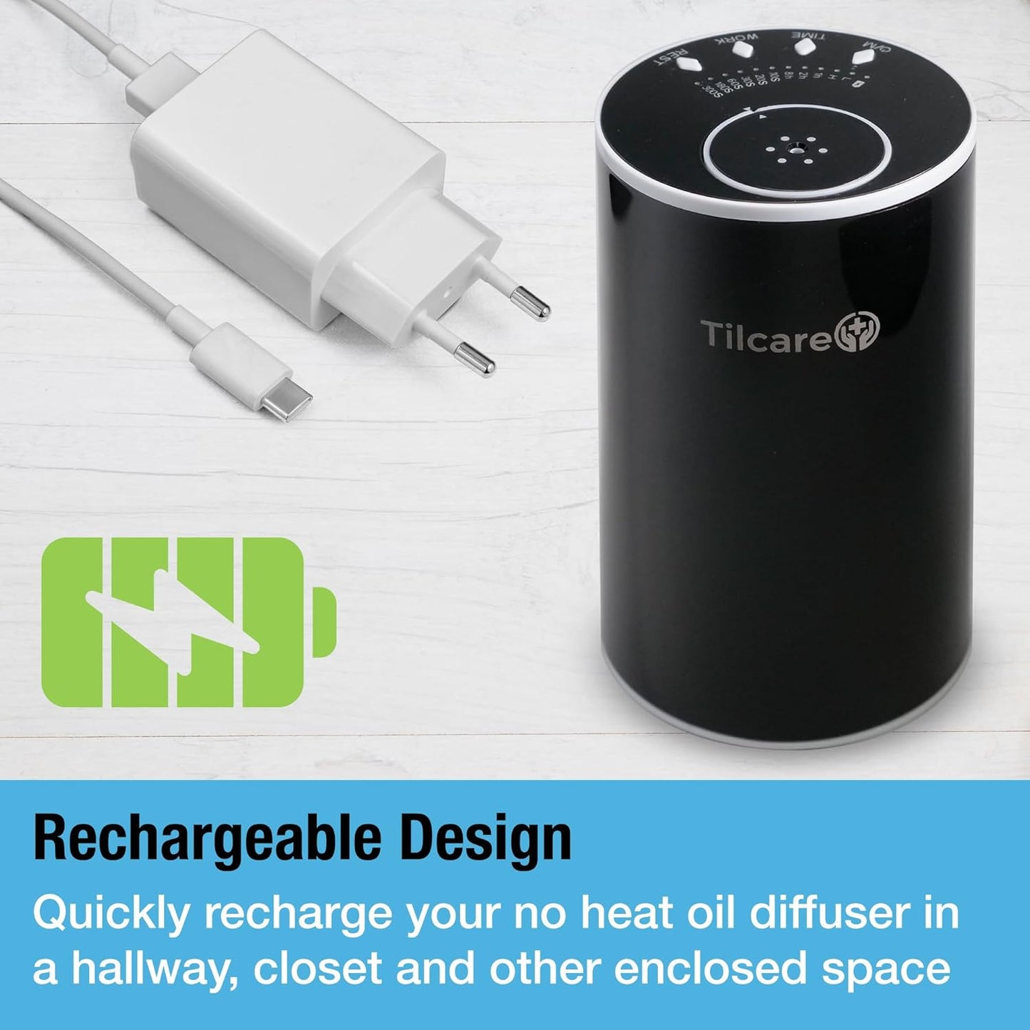 Diffusore Di Olio Essenziale Nano Senza Acqua per Aromaterapia, Diffusore Di Profumi per Ambienti E Auto Deodorante Senza Fili, Ricaricabile, Diffusore Terapeutico per Casa E Viaggio - Bianco