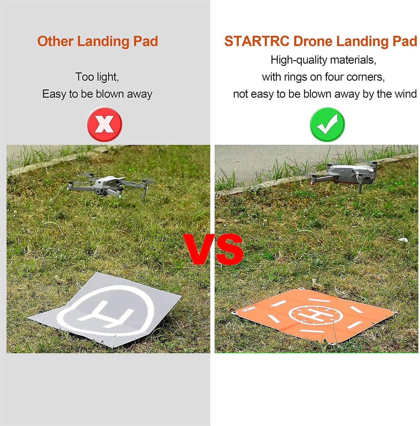 Drone Landing Pad,50Cm(19”) Portatile Universale Pieghevole Veloce Helipad Tappeto Di Atterraggio per DJI Air 2S / Mavic Mini 2 / Mavic Air 2 / Mavic 2 /FIMI X8SE /DJI FPV Drone