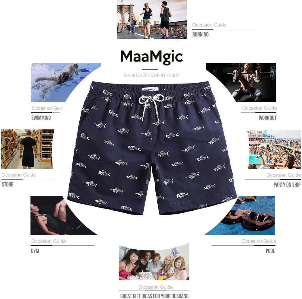 Pantaloncini Da Bagno Da Uomo Asciugatura Veloce Costume Da Bagno per Surf Sulla Spiaggia Multi-Funzioni Allenamento Casa Con Fodera in Mesh Con Fodera in Mesh