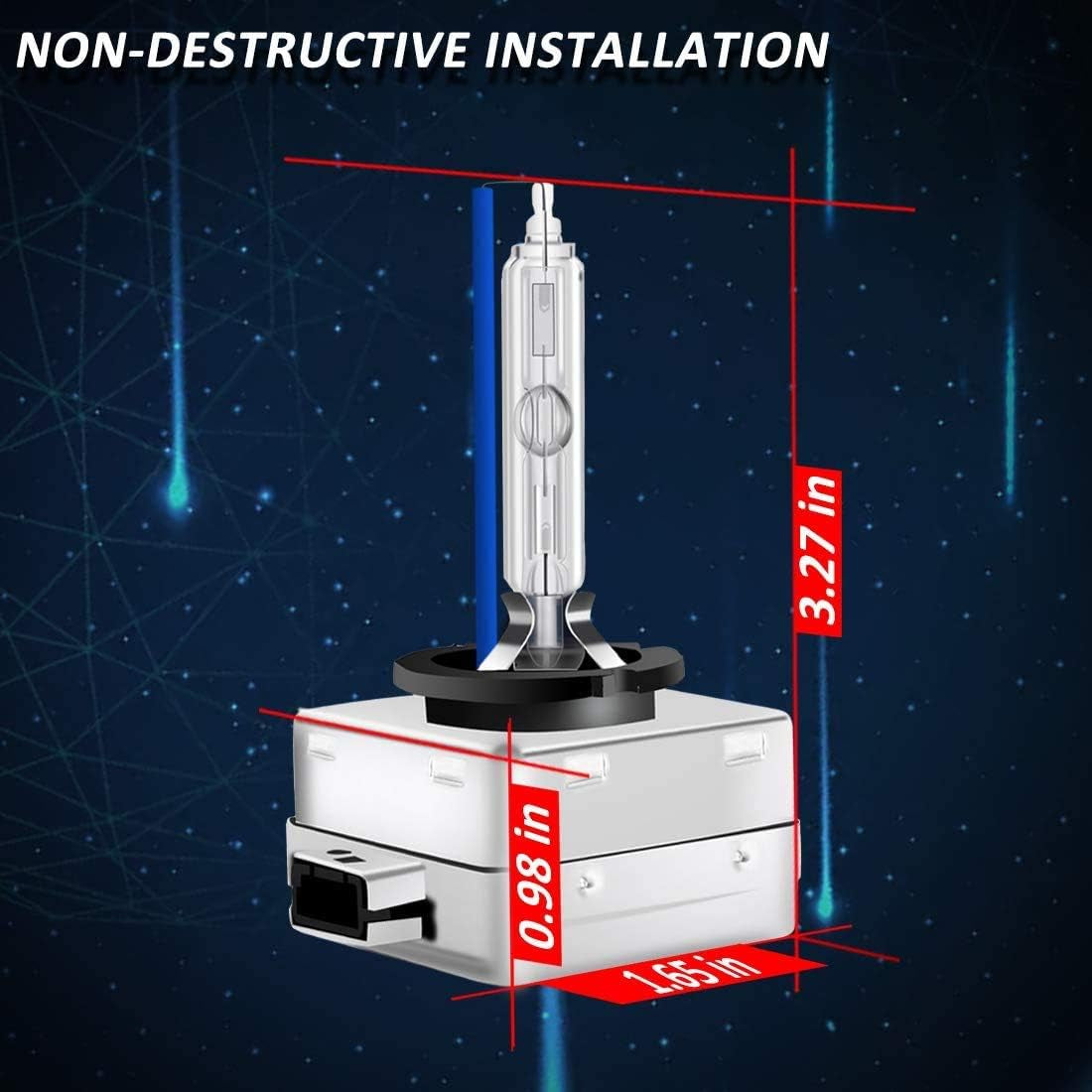 D1S 35W Lampadina per Fari Allo Xeno 8000K 12V Blu Freddo +300% Alta Luminosità Kit Di Conversione Lampadina Bi HID, 2 Lampadine