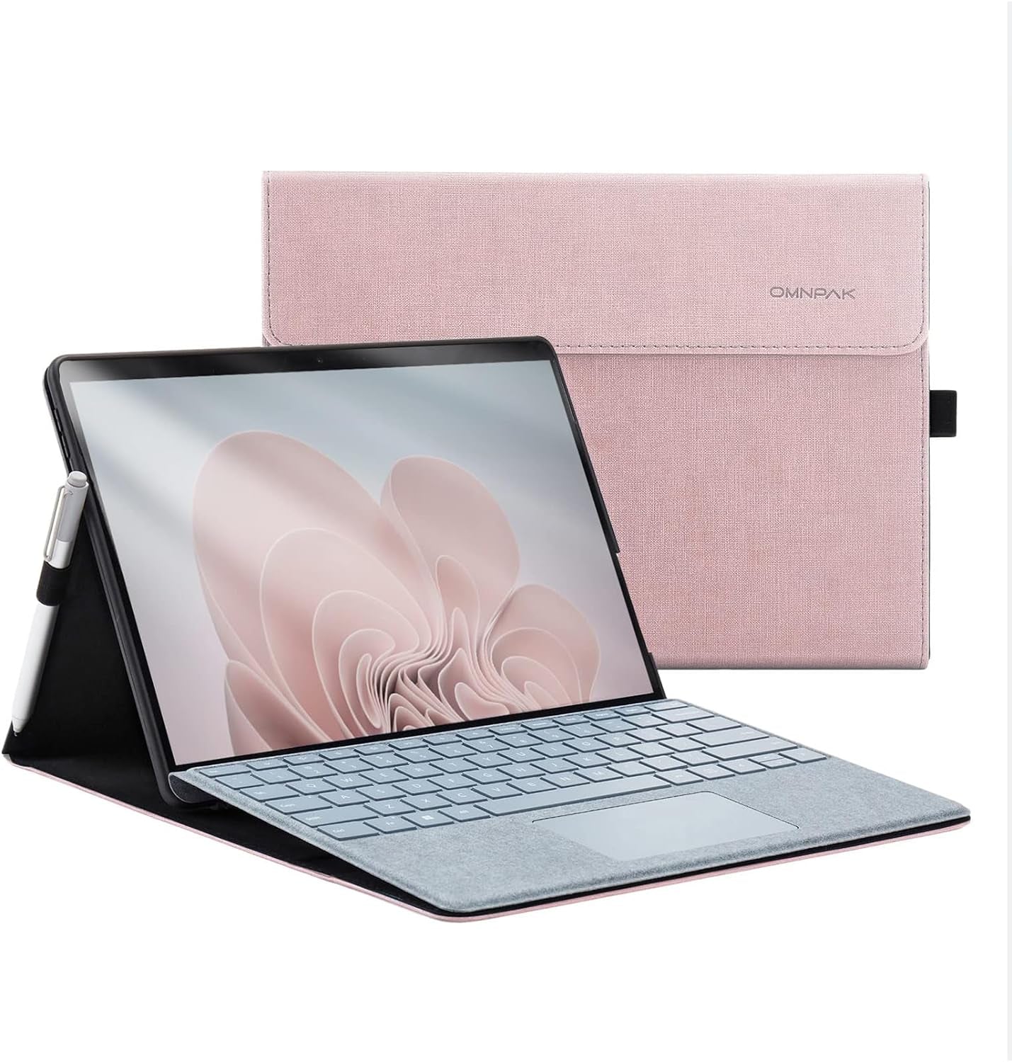 Custodia per Tablet Surface Pro 11, Pro 10,Pro 9 per Business Custodia Con Portapenne, Angolo Di Visualizzazione Multiplo Regolabile, Compatibile Con La Tastiera Type Cover