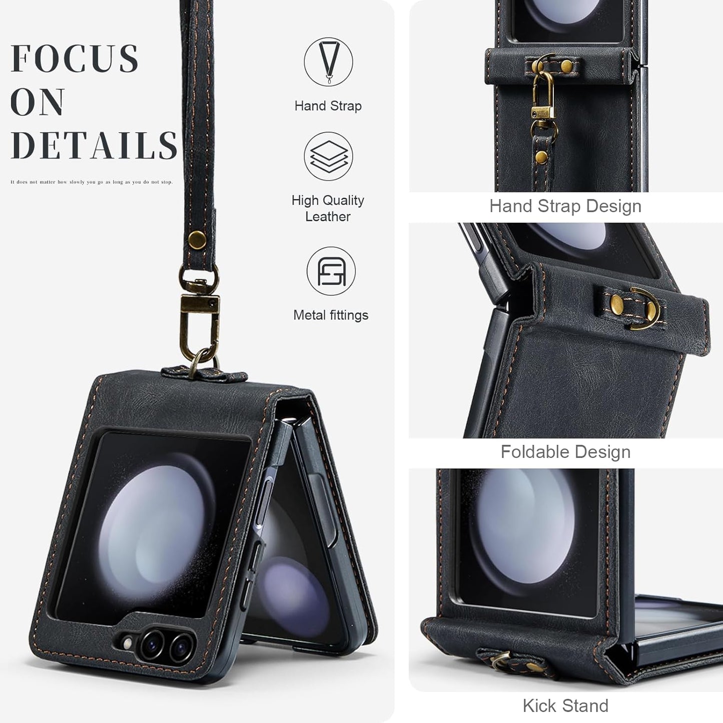 Custodia a Portafoglio per Galaxy Z Flip 5, Con Blocco RFID, Antiurto, Slot per Schede, Pelle PU Di Alta Qualità, Chiusura Magnetica, Custodia Verticale in Pelle Compatibile Con Samsung Galaxy Z