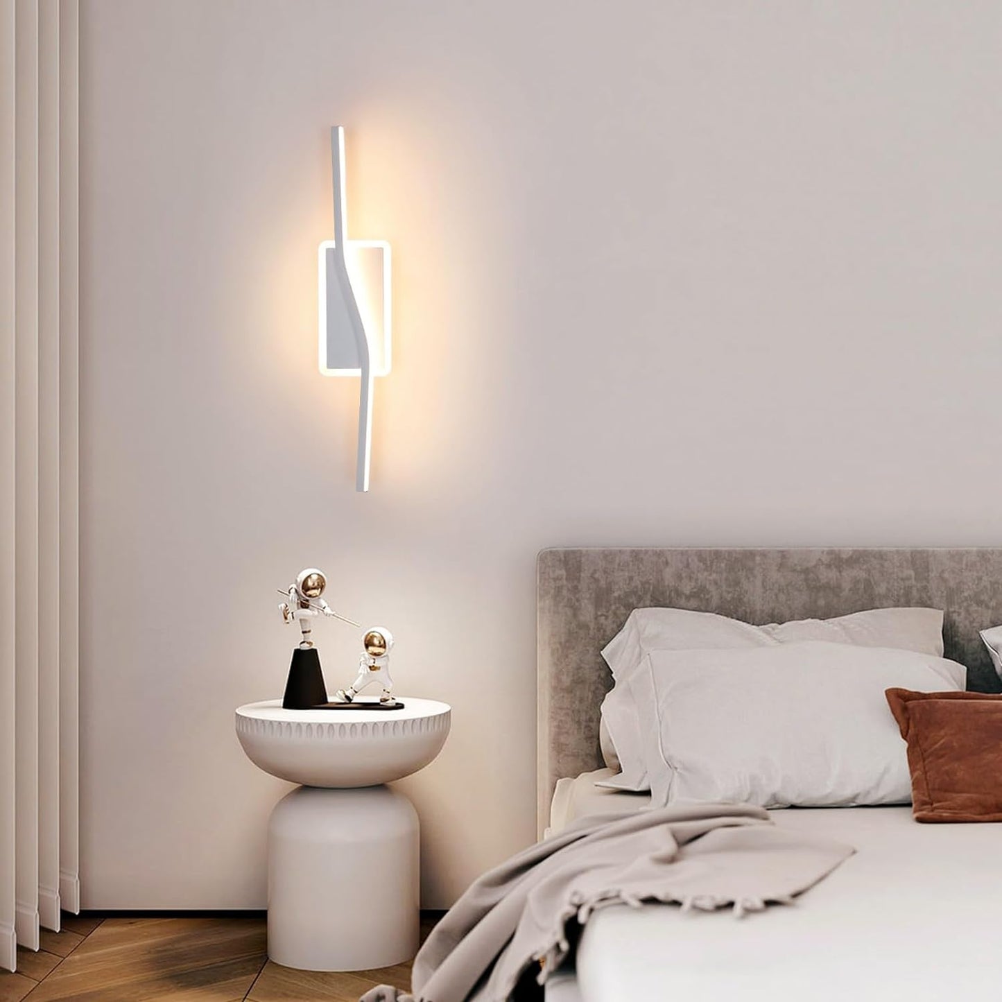Applique Da Parete Interno, Lampada Da Parete LED Moderna 12W, Luce Bianco Caldo 3000K Lampada a Muro Interni per Camera Da Letto, Soggiorno, Corridoio, Scale