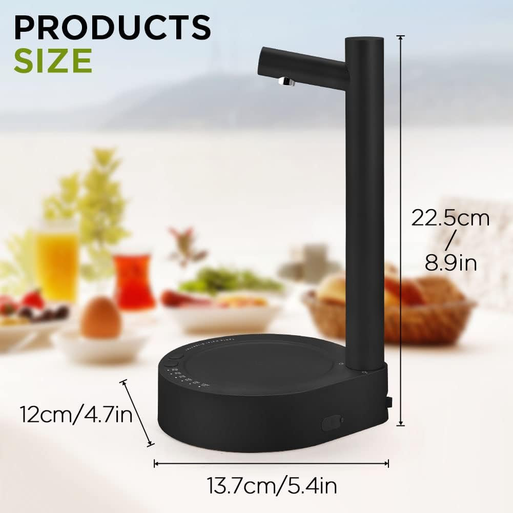 Dispenser Di Acqua Intelligente Automatico Universale, Pompa per Acqua Potabile Elettrica Portatile, Dispenser Automatico Di Acqua Potabile Ricaricabile USB, for Casa, Ufficio, Esterno (Nero)