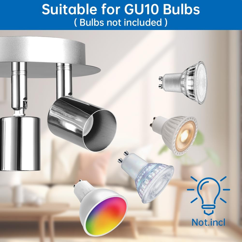 Faretti Da Soffitto Orientabili, Faretti LED Da Soffitto Con 3 Attacco GU10, Lampadario Faretti LED Soffitto, Moderna Faretto Da Parete Interno per Barra, Cameretta, Cucina, Senza Lampadina