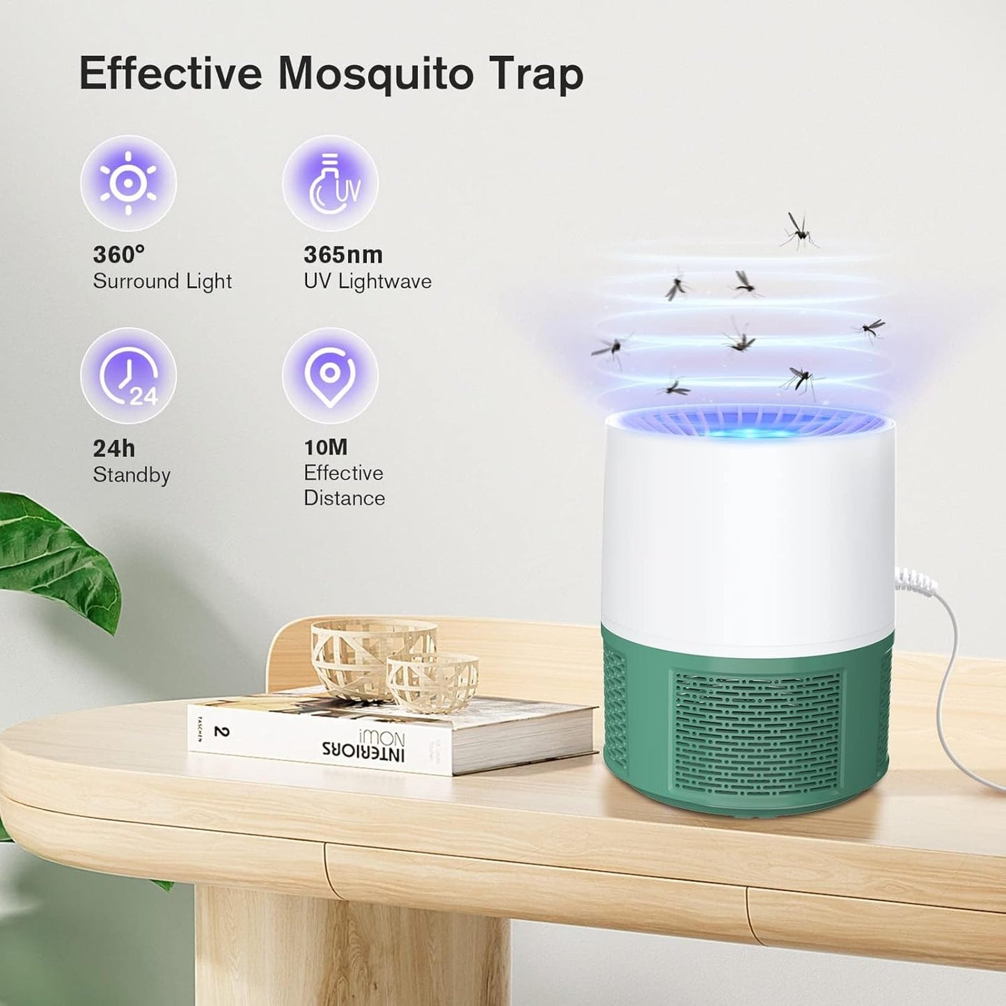 Insetticida Elettrica, USB Elettrica, Trappola per Mosche, Zanzare, Lampada per Zanzare, Lampada Con Luce, per Interni Ed Esterni