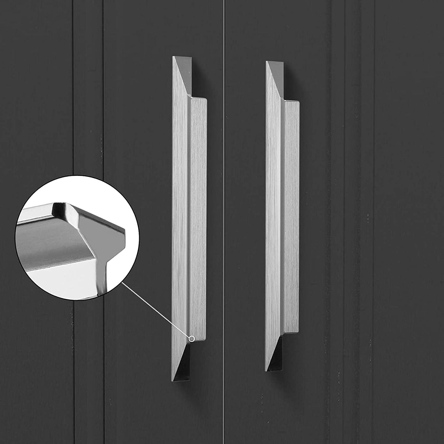 10 Pezzi Maniglie Armadio Maniglie Cassetti Maniglie in Alluminio -LS7024SNB128 Maniglie Argento per Cucina, Bagno, Camera Da Letto, Ufficio Maniglie Porte Interne Distanza Dei Fori 128Mm