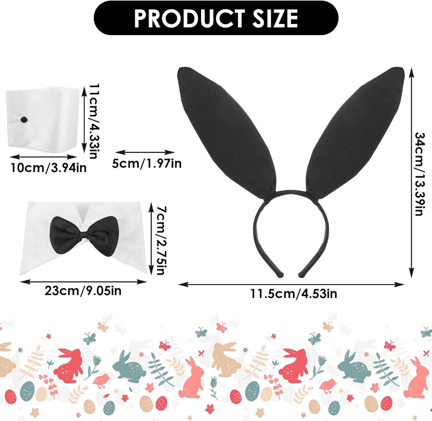 Il Set Di Accessori per Coniglietti Include Orecchie Da Coniglio Polsini Finti Sul Collo Coda Di Coniglio per Feste Di Halloween