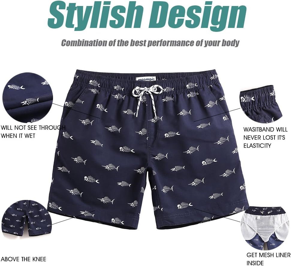 Pantaloncini Da Bagno Da Uomo Asciugatura Veloce Costume Da Bagno per Surf Sulla Spiaggia Multi-Funzioni Allenamento Casa Con Fodera in Mesh Con Fodera in Mesh