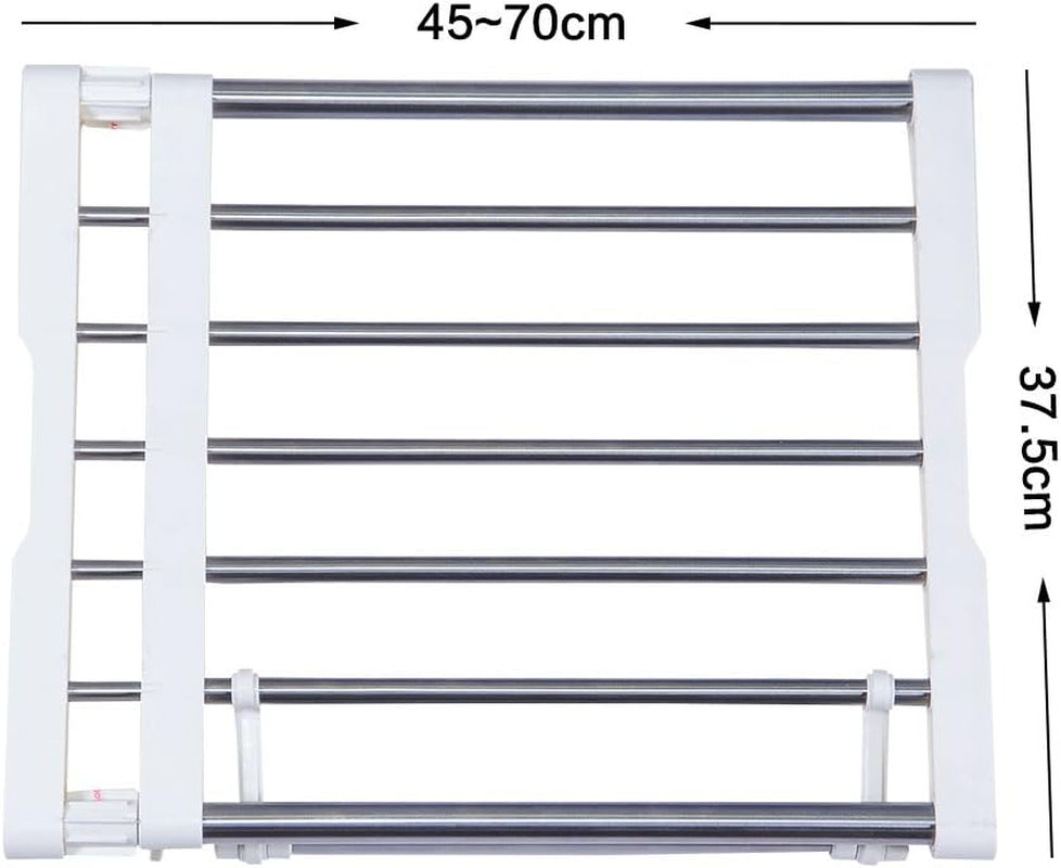 Scaffale Telescopico per Armadio in Metallo Mensole Estensibile Non Richiede Forature Divisori per Scaffali Separatore Organizzare Ripiano per Camera Da Letto Bagno Cucina Regolabile