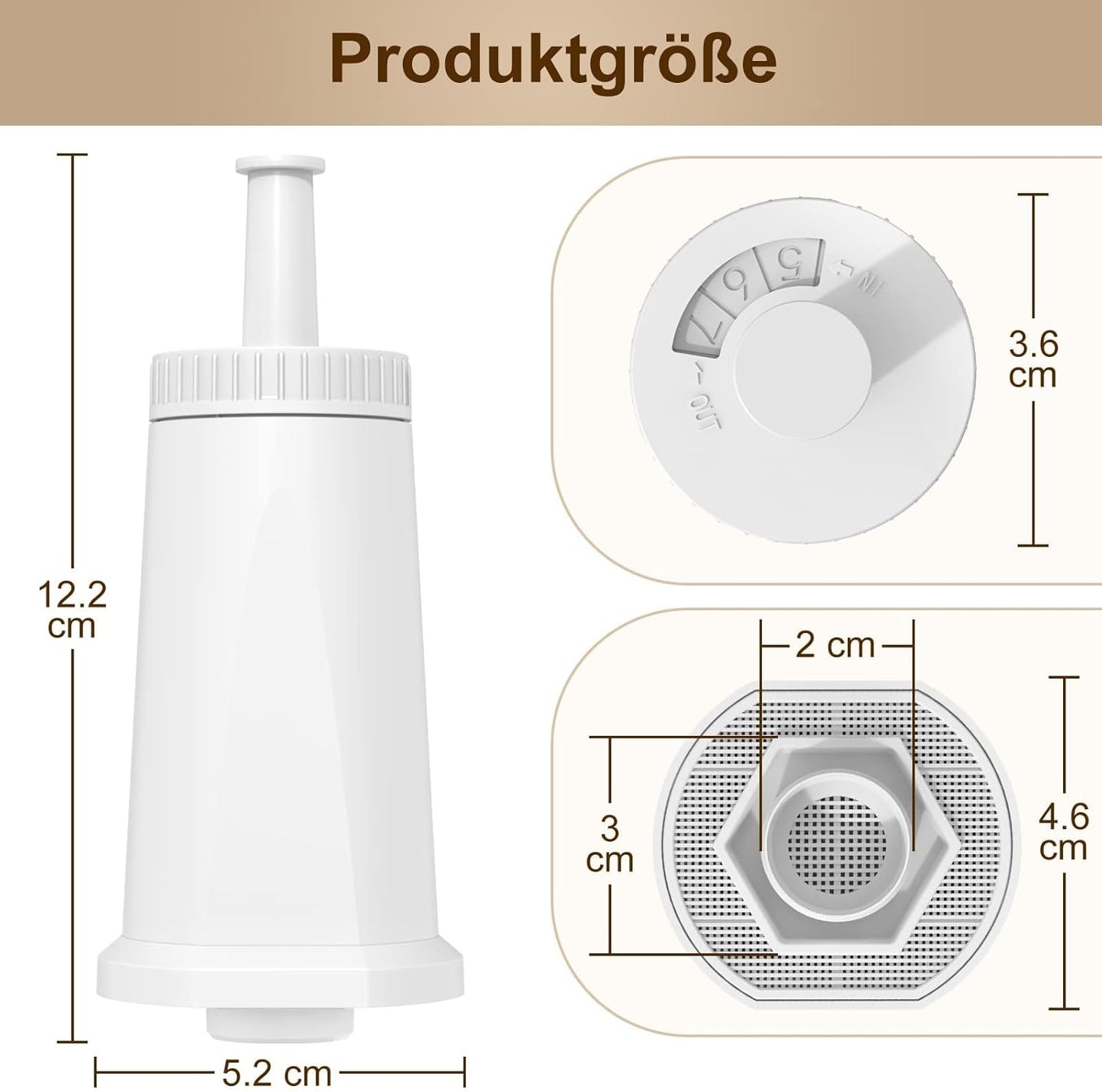 Filtro Acqua Di Ricambio per Macchine Da Caffè, 4 Pezzi, Certificato TÜV SÜD, per Sage Barista Express Pro, Cartuccia Filtro Dell'Acqua per SES810/SES880/SES920/SES980/SES990/SES875/SES008/BES008